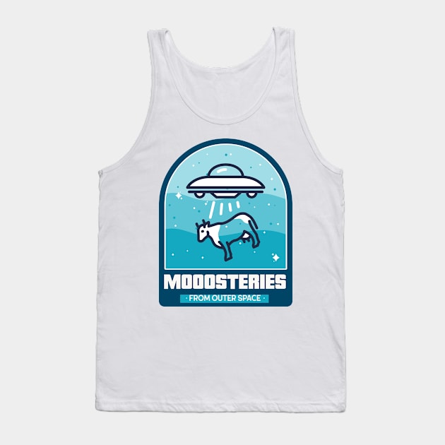 Alien abducting moo cow mysteries from outer space Tank Top by PunManArmy